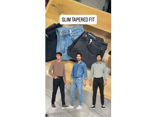 Slim tapered fit جينز