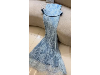 فستان دانتيل راقي مدموج بالخرز