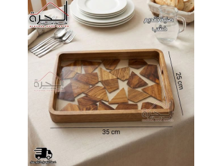 صنية ضيافة خشب محفر ثقيل