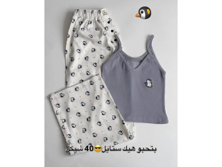 Penguin Print Pajama Set