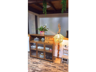 Wooden Cabinet with Glass Doors