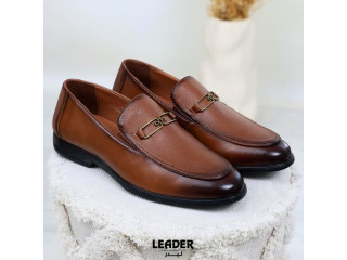 Brown Leather Slip-On Shoes