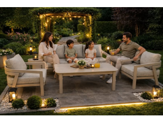طقم كنب المنيوم 3+1+1 Bellagio