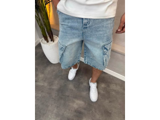 Denim Cargo Shorts