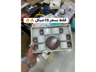 طقم فناجين خشب ترند
