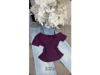 Purple Off-Shoulder Top