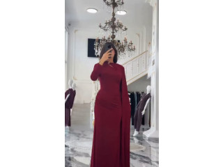 Elegant Burgundy Dress