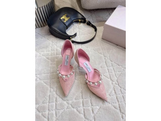 Pink Heels with Pearls