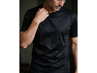 Black Mercerized Cotton Tee