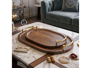 Wooden Serving Tray Set