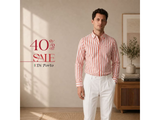 قميص قطني من Di Porto بقصّة Slim Fit أنيقة