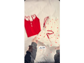 Red Top and White Shorts Set