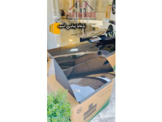 شفاط مطبخ أسود زجاجي بتحكّم بحركة اليد