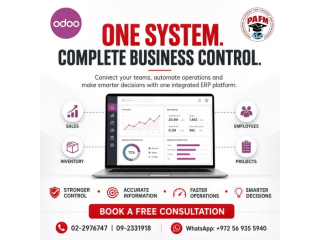خدمات تحليل وتصميم وتنفيذ أنظمة Odoo ERP للشركات