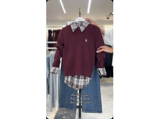 Sweater with Shirt Layering