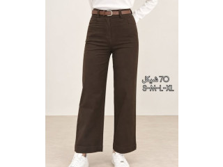 Brown Wide-Leg Pants