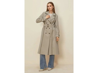 ترانشكوت الفينا قبة أزرار مع حزام