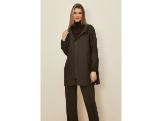 جاكيت الفينا طاقية مع سحاب