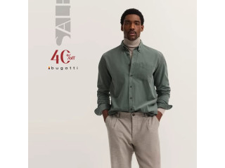 قميص مخملي قطني من Bugatti