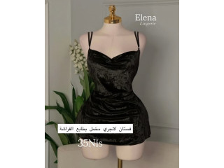 فستان لانجري مخمل بطابع الفراشة