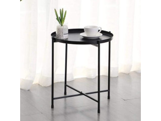 طاولة دائرية ستانليس باللون الذهبي و الاسكني