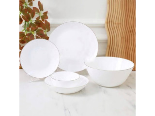 طقم صحون سفرة اوبال حز ذهبي