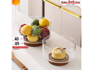 جاطات زجاج مع قاعدة خشب