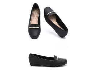 Black Flats with Gold Accent