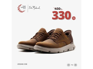 حذاء جلد قابل للتنفس بتكنولوجيا اير-كولد مع توسيد كالم للقدم