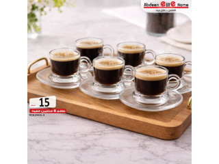 طقم 6 فناجين قهوة زجاج