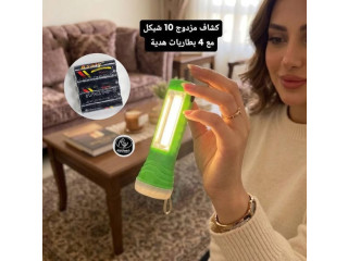 LED Flashlight with 4 Batteries