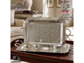 طقم صواني ستانلس ستيل ثقيل - قطعتين