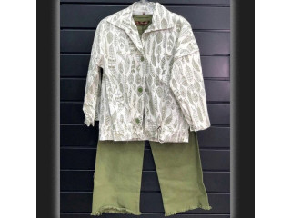 طقم بناتي محيّر كتان ❤️🌼