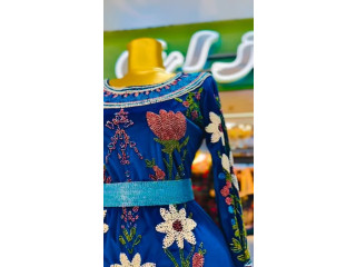 Embroidered Blue Dress