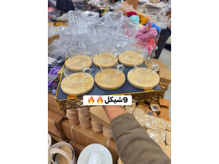 طقم كامل 6فناجين مع 6متكات