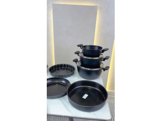 Set of Black Cooking Pots