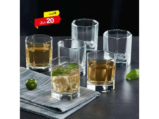 6 كاسات عصير زجاج