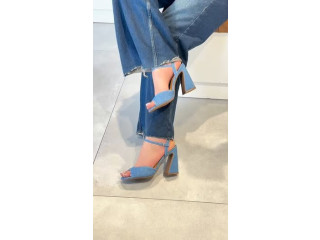 Blue Heeled Sandals