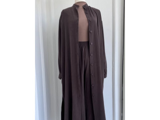 طقم قميص طويل مع بنطلون خصر مغيّط