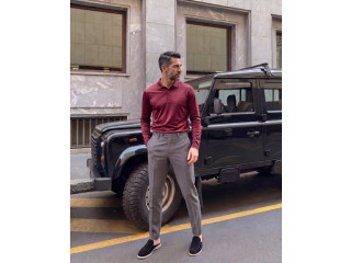 Burgundy Imperial Long Sleeve Polo