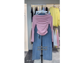 Pink Long Sleeve Top with Jeans