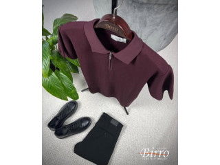 Men's Zip-Up Polo Shirt