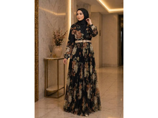 فستان شيفون فاخر بنقشة أنيقة