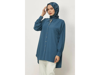 تونيك الفينا قبة أزرار مع بروش