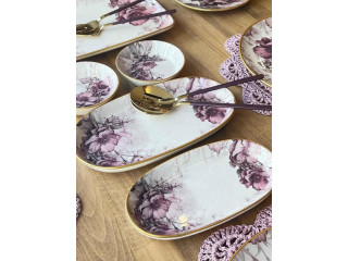 طقم سفرة سيراميك 15 قطعة