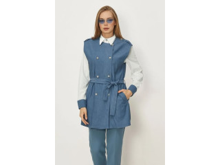 تونيك الفينا جينز قطعتين مع حزام