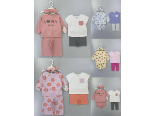 اطقم بيبي قطن بناتي / ولادي 4 قطع