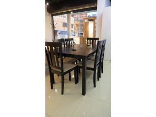 طاولة سفرة مع 6 كراسي ماليزية خشب زان